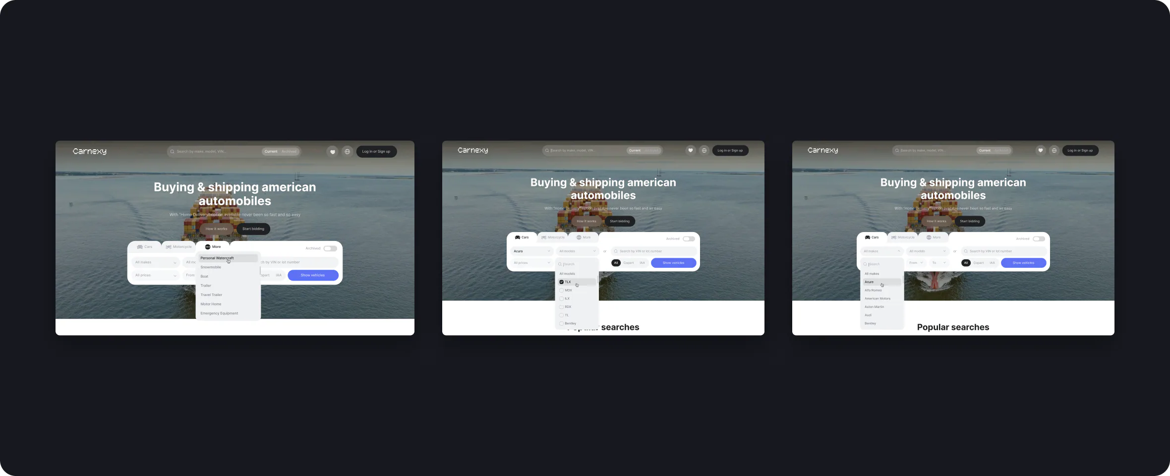 Carnexy: Search & filter states