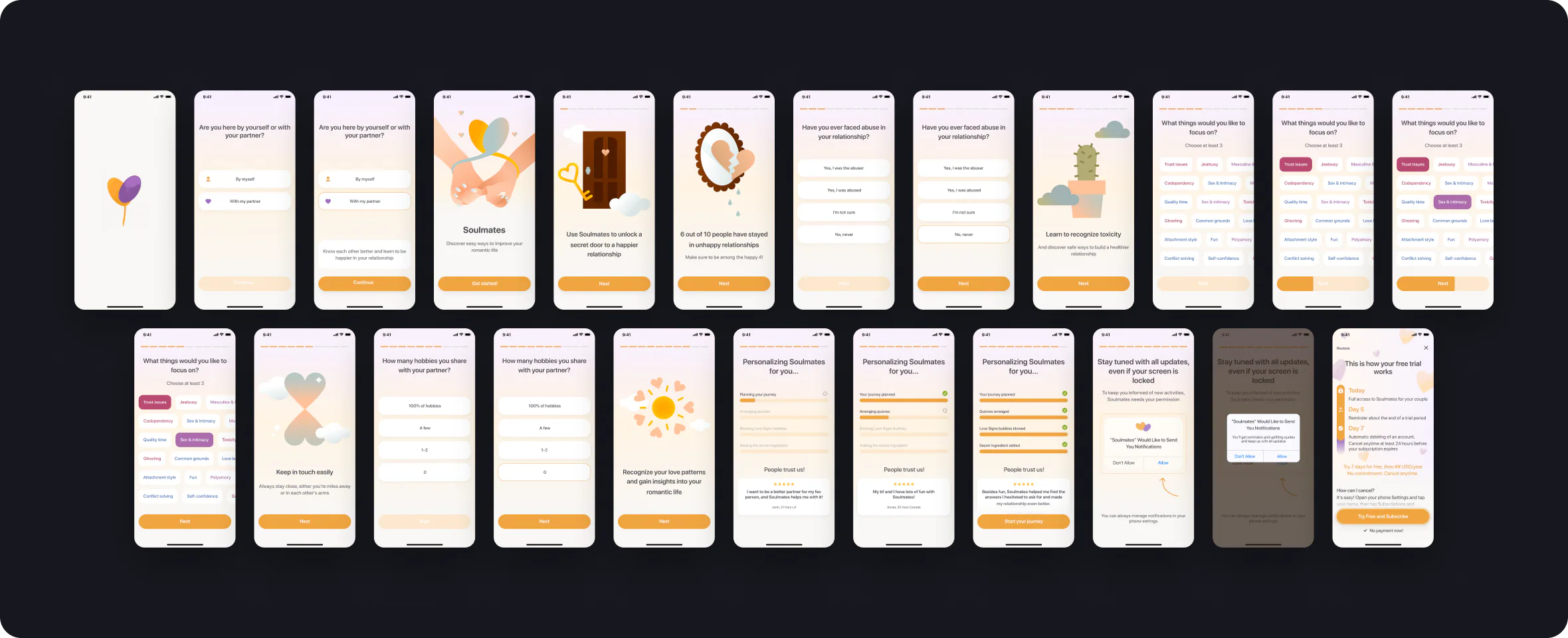 Soulmates: A · Long personalization · 23 screens