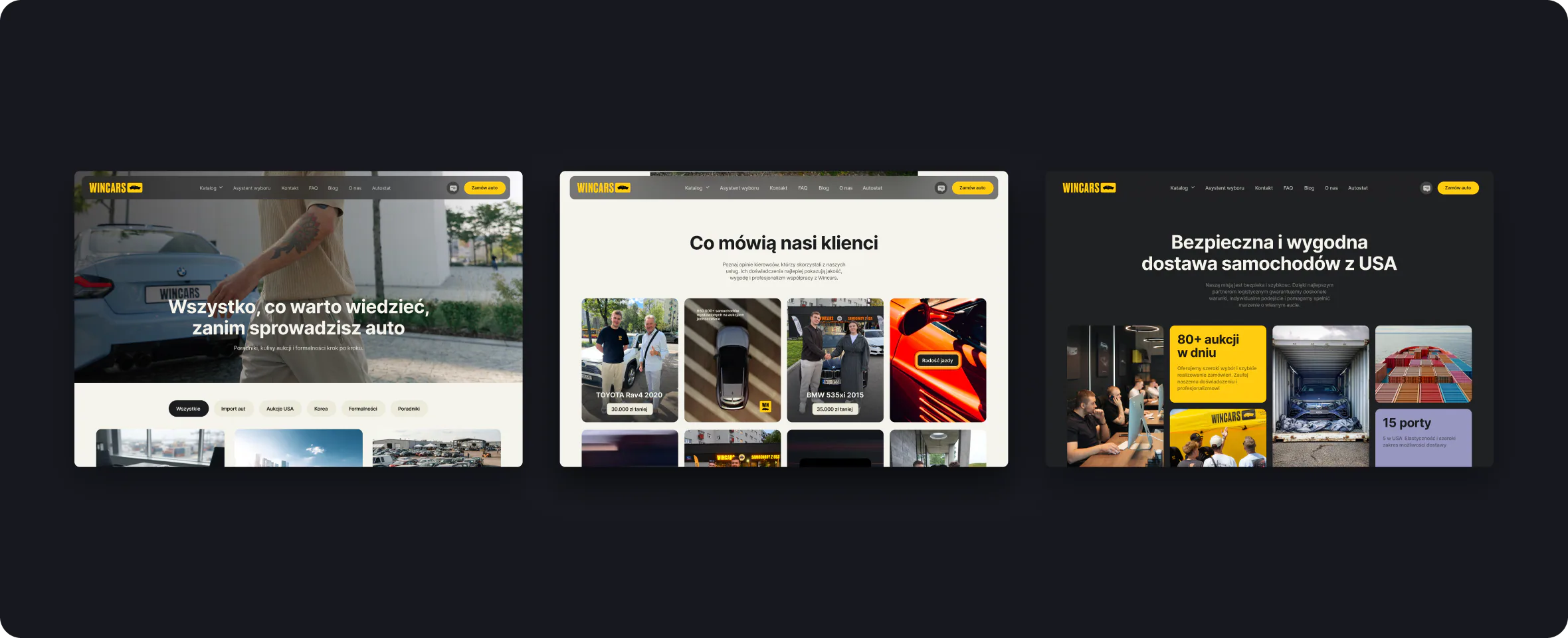 Wincars: Content pages